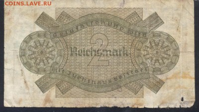 Германия 2 марки 1940-45 г.  18.11.17 г. 22 -00 МСК. - 2  . м. 1939