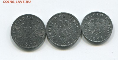 5 пфенигов 1947,1948 и 1 пфениг 1945 - цинк1