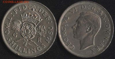 ФИКС! 20 монет мира до 1950 года №2 - Великобритания 2 шиллинга 1950
