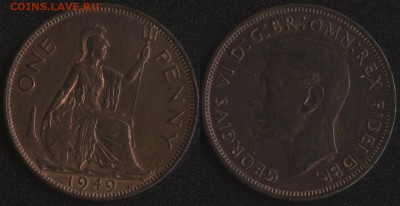 ФИКС! 20 монет мира до 1950 года №2 - Великобритания 1 пенни 1949