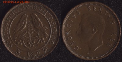 ФИКС! 20 монет мира до 1950 года №5 - Южная Африка фартинг 1950