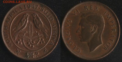 ФИКС! 20 монет мира до 1950 года №5 - Южная Африка фартинг 1947