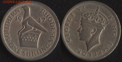 ФИКС! 20 монет мира до 1950 года №5 - Южная Родезия 1 шиллинг 1947