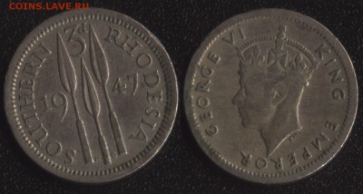 ФИКС! 20 монет мира до 1950 года №5 - Южная Родезия 3 пенса 1947