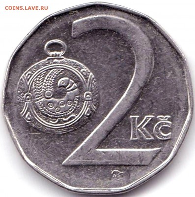 2 кроны 1996г. Чешская республика до 24.11.17. 22-00 Мск - 2 кроны 1996г. Чешская республика
