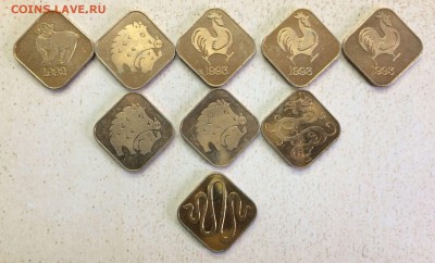 жетоны из годовых наборов Японии оценка - 69507064