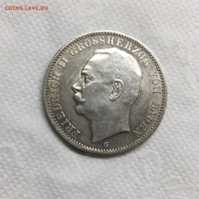 Германия 3 марки 1914 Баден до 25.11 22:00 - 2