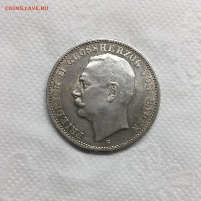 Германия 3 марки 1914 Баден до 25.11 22:00 - 1