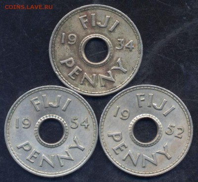 Фиджи 1 пенни 1934,1952,1954 г.г. - Фиджи