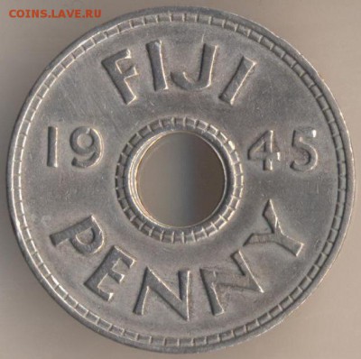 Фиджи 1 пенни 1934,1952,1954 г.г. - 3