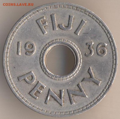 Фиджи 1 пенни 1934,1952,1954 г.г. - 19