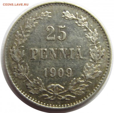 Русская Финляндия 50, 25, 5, 1 пенни - 25_1909_2