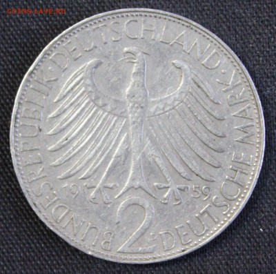С 1 РУБ. ГЕРМАНИЯ 2 марк 1959г. "D "МАКС ПЛАНК до 27.11. - IMG_9694