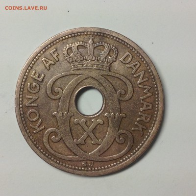 ДАНИЯ. 5 оре.1927г.( N). ( бронза ) - 9 (15)