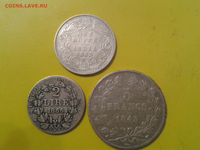 5 франков 1845, 2 лиры 1866г. и 1 рупия 1885 года - 2017-11-22 17.00.55
