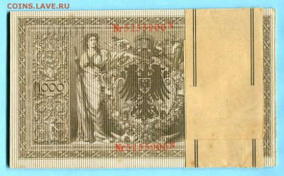 [ФИКС 250Р] Германия 1000 марок 1910 красная печать-=UNC=- - 751