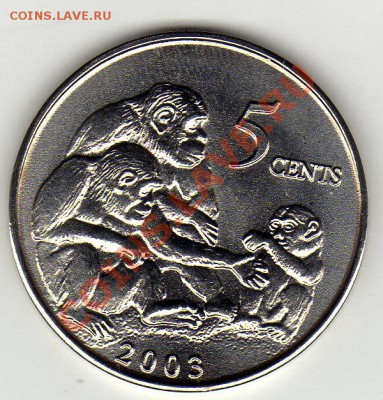 Либерия 5 центов 2003 Обезьяны до 21.03.11 в 22.00мск - img564
