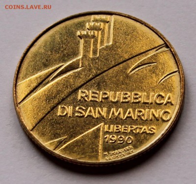 Сан Марино 200 лир 1990. ТИРАЖ - 36 000. - 12