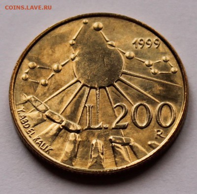 Сан Марино 200 лир 1999. ТИРАЖ - 30 000 - 6