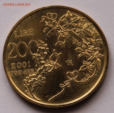 Сан Марино 200 лир 2001. ТИРАЖ - 30 000 - 5