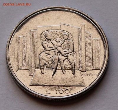 Сан Марино 100 лир 1976. ТИРАЖ - 1 853 400. - 4