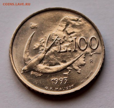 Сан Марино 100 лир 1993. ТИРАЖ - 34 000. - 6