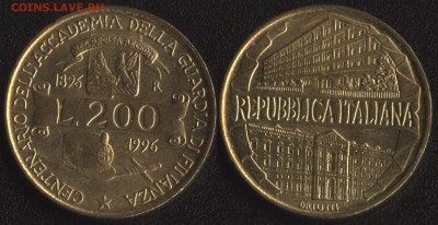 Италия 200 лир 1996 АКАДЕМИЯ ФИНАНСОВ до 22:00мск 01.12.17 - Италия 200 лир 1996 АКАДЕМИЯ ФИНАНСОВ