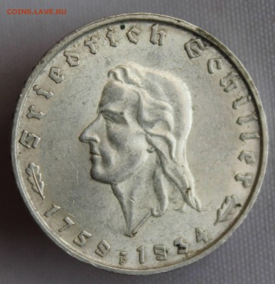 С 1 РУБ. III-й РЕЙХ 2 марк 1934г.ШИЛЛЕР В КОЛЛЕКЦИЮ  до 4.12 - IMG_9802