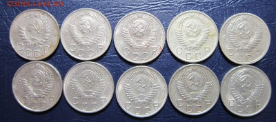 10 копеек 1946-57гг.(погодовка-10шт.) до 2.12 в 22.00 - 10к46-2
