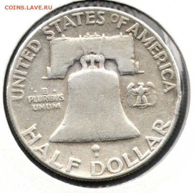 США,халф (50 центов) 1958 (Франклин, Колокол).С 600.До 01.12 - 040