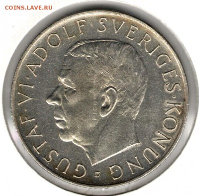Швеция, 5 крон 1952 (70 лет королю),отличные.С 1400.До 01.12 - 042