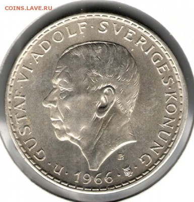 Швеция,5 крон 1966 (Реформа),отличные,блеск. С 700. До 01.12 - 048
