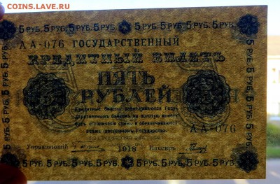 5 рублей 1918 г.  Кредитный билет. в коллекцию - 16д