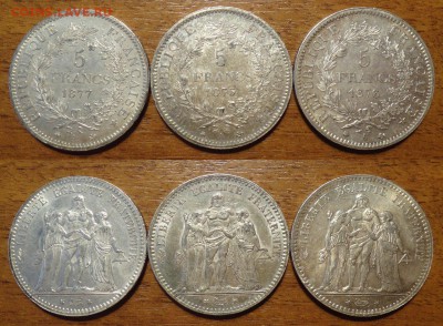 Франция 5 франков Геркулес погодовка 1875,76,77 на оценку - 2FklTmK1yxI