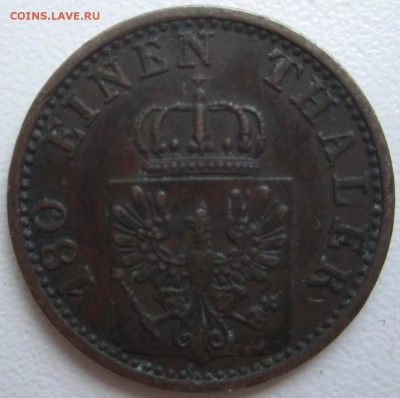 Пруссия. 2 пфеннинга 1868 года. До 3.12.17 20.00 МСК - 2 пфеннинга 1868 года. Пруссия. Реверс..JPG