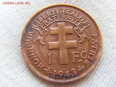 Французский Мадагаскар 1 франк 1943 г. Петух до 08.12.17 г. - SDC14723.JPG