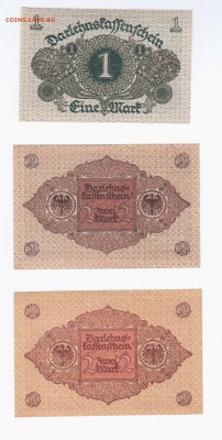 Германия,  1 и 2 марки, 1920, UNC, ПРЕСС. - 1,2 марки 2№2.