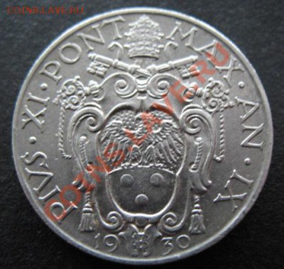 Ватикан, 1930 г, 1 лира, до 22.03 в 21-00 мск - ват 30 1 л а