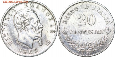 20 чентезимо 1863. Италия, до 7.12.17 в 23.00 мск.. - 301.JPG