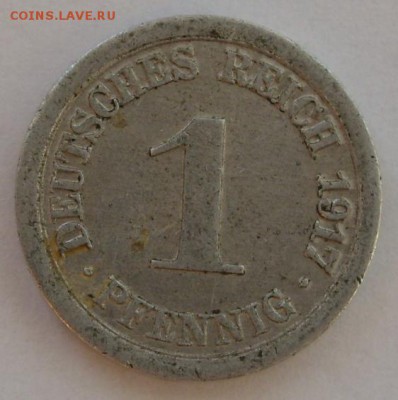 1 пфенниг Германия 1917 без знаков мд. - 1 пфенниг 1917 без мд - 1