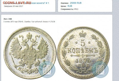 5 копеек 1875 СПБ-HI - 1875.1