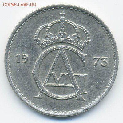 Швеция 25 эре 1973 - Швеция_25эре-1973_А