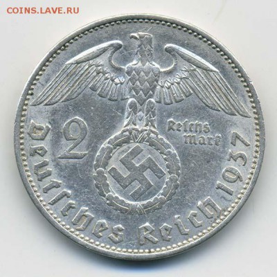 3-й Рейх 2 марки 1937 А - 3й-Рейх_1937А-2марки_А
