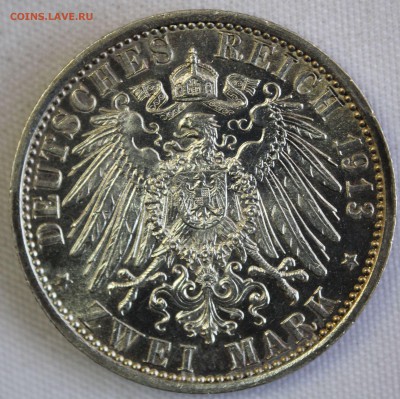 С 1 РУБ. ПРУССИЯ 2 марк 1913г. 25 лет ПРАВЛЕНИЯ    до 12.12 - IMG_9924