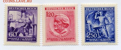 Богемия и Моравия 1943 полная серия 150 смерти Вагнера - почта-марки_Богемия-Моравия-1943_150лет-смерти-Вагнера