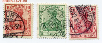 Подборка Германии, 3 шт. - почта-марки_германия-стандарт_10-5-10_3шт-гаш