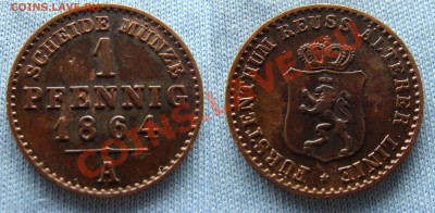 - Германия - Рёйсс старшей линии 1 пфенниг 1864 до 25.03.11 - Coin863(1)