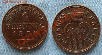 - Германия -  Шаумбург-Липпе 1 пфенниг 1858 - Coin857(1)