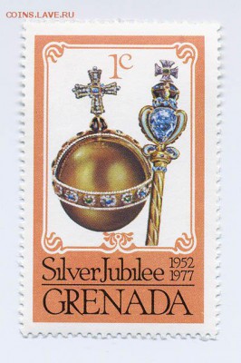 Гренада 1977 Серебряный юбилей - почта-марка_Гренада-1977_силвер-юбилей-1c_чист