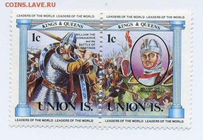 Остров Юнион 1984 король Вильям - почта-марка_Юнион-1984_король-Вильям_сцепка-чист